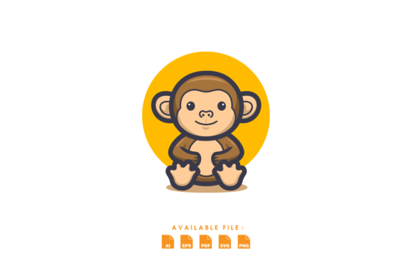 Download Cute Monkeys Are Happy Mascot Logo - Monkeys Collection
