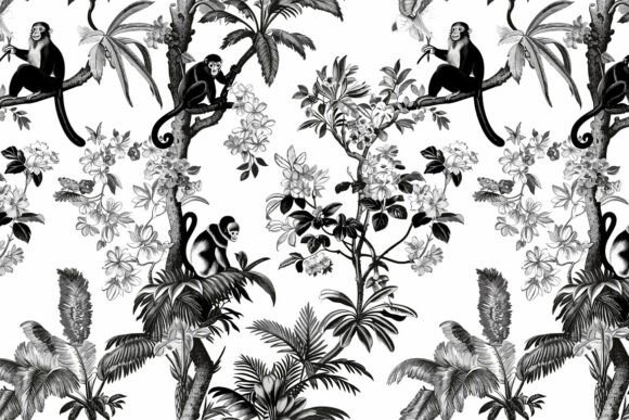 Download Funny Cute Monkeys. Seamless Pattern 18 - Monkeys Collection