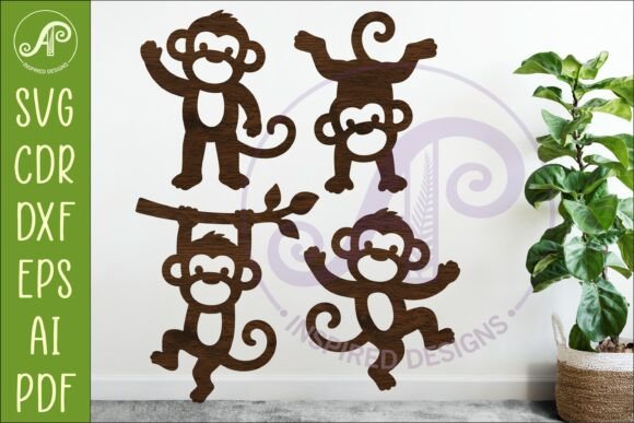 Download Cute Monkey Silhouette SVG, Monkeys 1 - Monkeys Collection