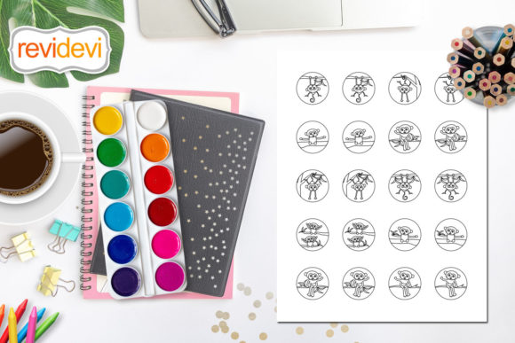Download Coloring Page Cute Monkeys - Monkeys Collection
