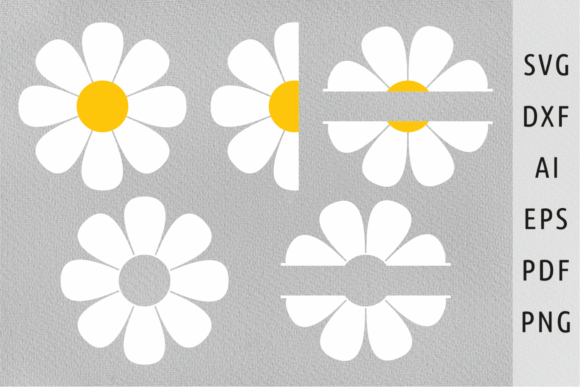Download Daisy Flower Svg Half Daisy Svg Split - Flower svg Collection