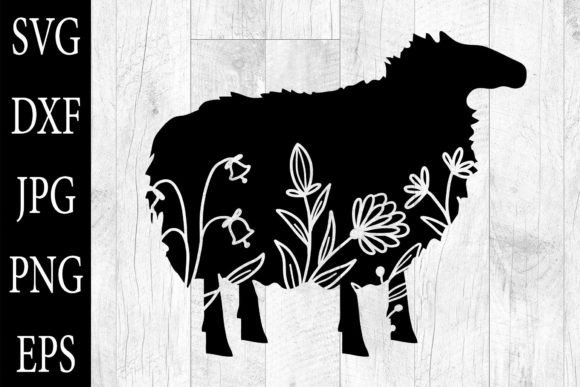 Download Floral Farm Animals Silhouettes SVG EPS - Premium Resources